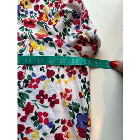 Anthropologie T.La Tunic Top Womens XL Floral Classic V Neck Short Sleeve Boho - Picture 10 of 13